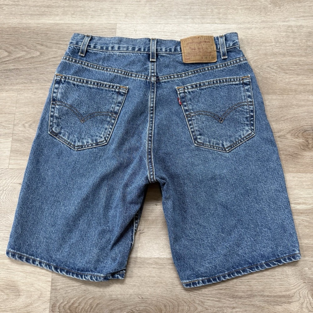 Vtg 90s Levis 505 Made in USA Denim Shorts Mens Tag 34 Fits 32 Jorts Blue Jean